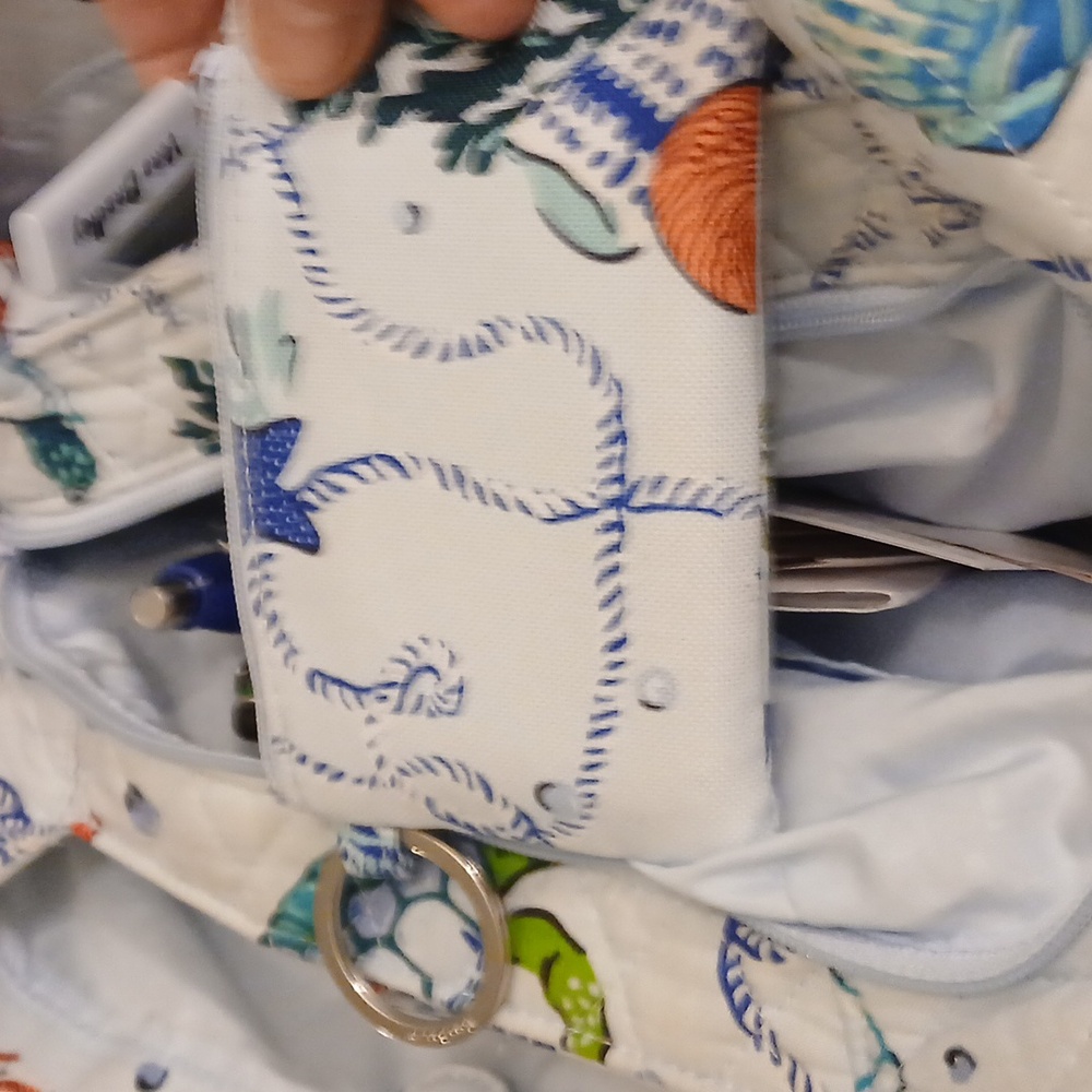 Vera Bradley Blue and Red Quilted Mini Bag - Picture 9 of 13